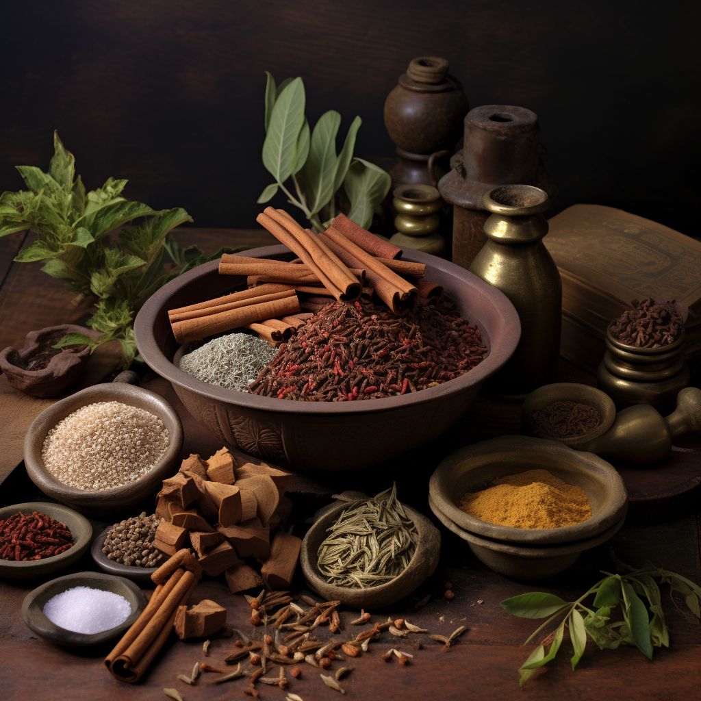 Spices in bowls